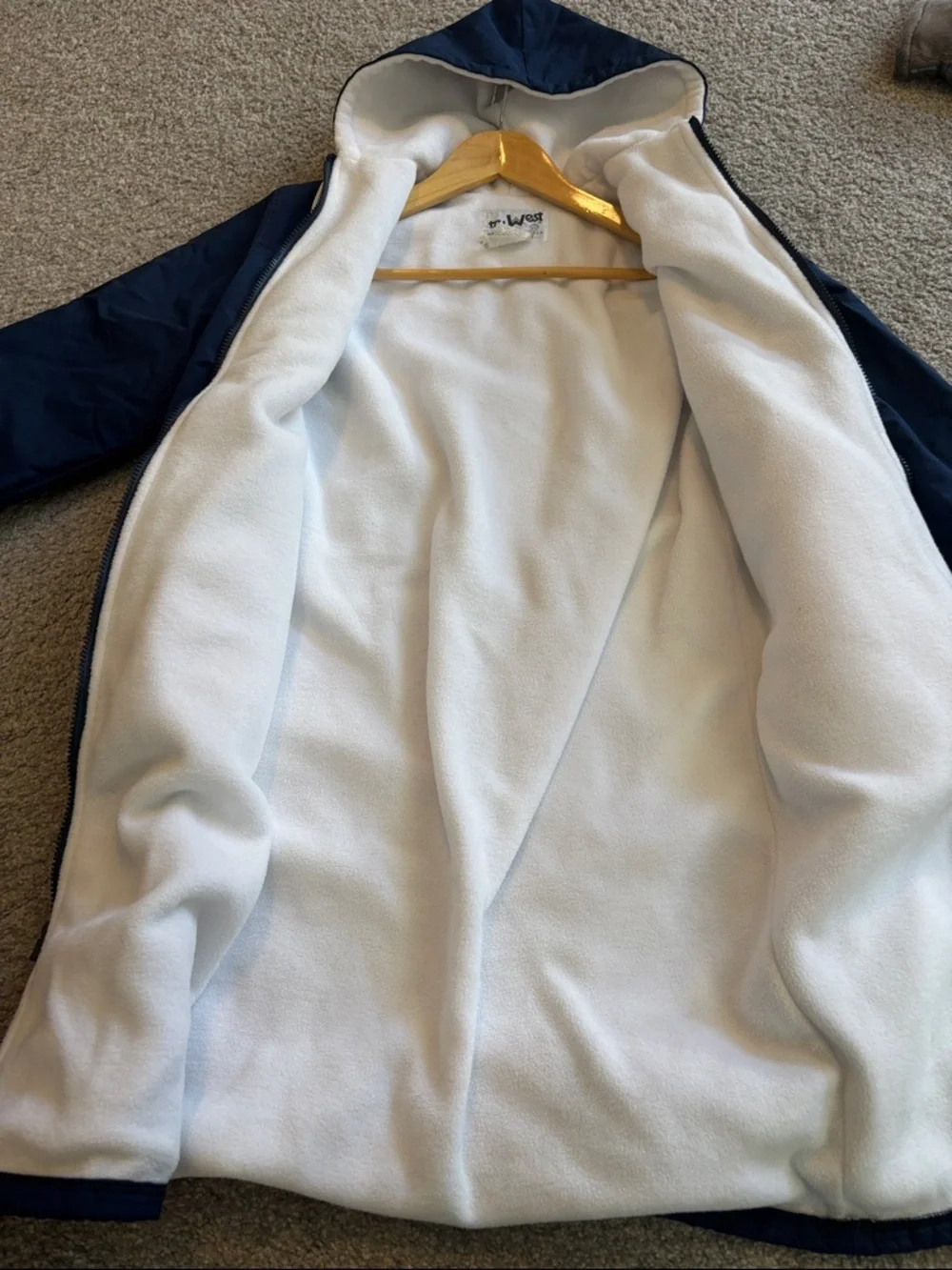 TruWest Navy Hooded Swim Parka  with Zip - Picture 4 of 4